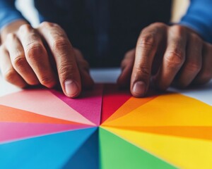 Fototapete - Inclusive Design Innovation Vibrant Color Wheel Metaphor for Creative Collaboration, Diversity Strategy and Adaptive Workplace Empowerment
