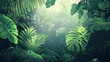 © aseenz imagine - immerse yourself in a vibrant tropical rainforest with where lush greenery thrives under dappled sunlight.