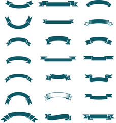 ribbon flat set. simple retro ribbons collection. vintage graphic blank tape template. elegant moder