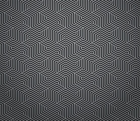 Fototapete - Abstract geometric pattern with stripes, lines. Seamless vector background. Gray and black ornament. Simple lattice graphic design