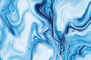 Wall Mural - abstract blue marbled texture with swirling patterns and flowing designs
