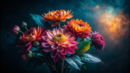Sticker - low light abstract floral photography: dark bloom, artistic botanical design