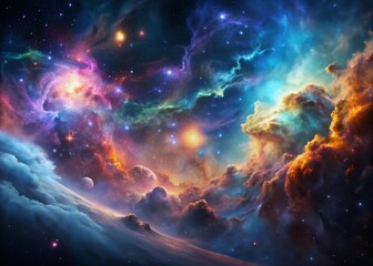 Wall Mural - Majestic Nebula: Cosmic Artwork with Copy Space for Text - Stunning Space Photography
