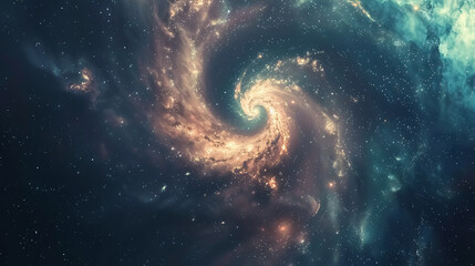 spiral galaxy with starry light, showcasing stars and the milky way galaxy. a sci-fi space wallpaper
