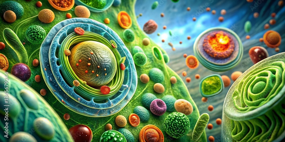 Microscopic Plant Cell Structure: Detailed Labeled Diagram, Educational ...