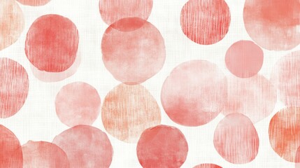 Fototapete - Layered pencil strokes create a vibrant pattern of pastel coral spots on a textured background