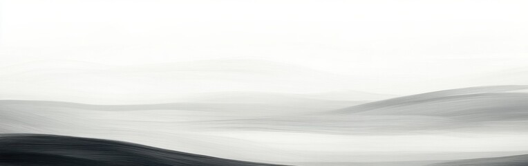 Aufkleber - Gradient of elegant pencil strokes in soft pastel gray creates a serene and tranquil atmosphere over a minimalist landscape