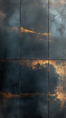 Aufkleber - Industrial metal surface featuring sleek design and subtle hints of corrosion set in an urban environment