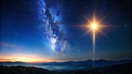 Wall Mural - Northern Star Night Sky Astrophotography - Deep Space Celestial  Image