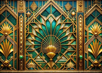 Wall Mural - panoramic 1920s art deco geometric design background