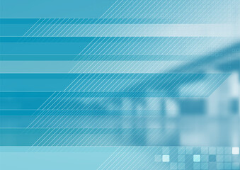 Aufkleber - Tech abstract background with blue geometric stripes and white lines. Vector futuristic design