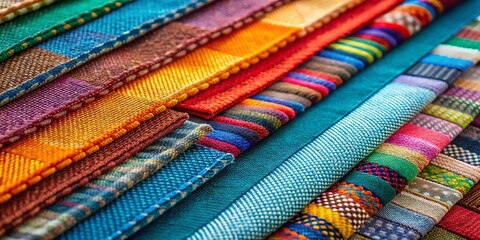 Wall Mural - vibrant textile color swatches: documentary photography of pattern design