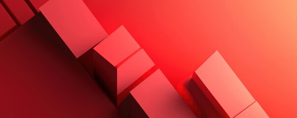 Wall Mural - Simplistic red upward arrow graph, isolated, representing a rising financial trend in a straightforward cutout design.