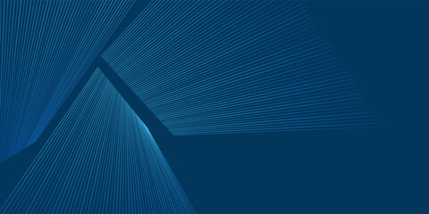Wall Mural - a sleek blue abstract background with converging lines and smooth gradients. the dynamic design and 