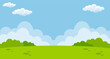 © Ferdi Vector - Enjoying park landscape scene illustration background with blank space area. Suitable for poster, banner, greeting card.