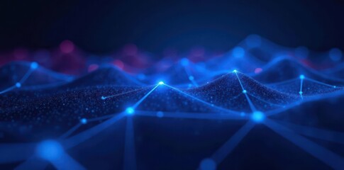 abstract blue light grid, geometric network effect , design, mesh, abstract