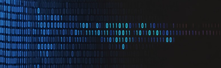 blue binary text 