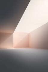 Wall Mural - Minimalistic natural light illuminated space emphasizing geometric lines and subtle color gradients