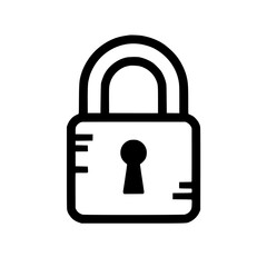 Wall Mural - a stylized depiction of a closed padlock the solid lines create a symbol of security privacy and saf