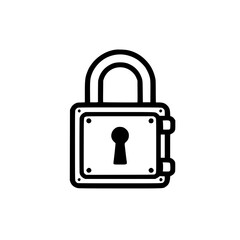 Wall Mural - illustration of a stylized and padlock symbolizing security and protection simple design for digital