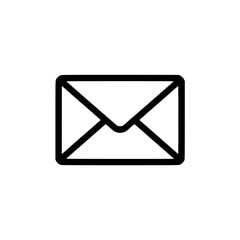 Wall Mural - a simple minimalist icon of an envelope suggesting communication mail or messages clean bold outline