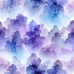 Wall Mural - abstract lavender and blue watercolor cloudscape