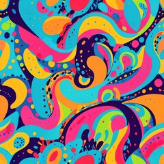 Wall Mural - vibrant abstract swirls: a symphony of color and form