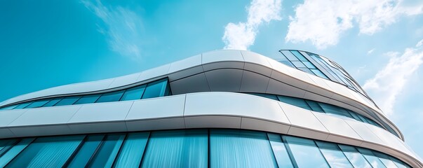 Aufkleber - Modern futuristic building exterior reaching for the sky