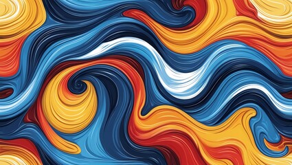 Wall Mural - abstract swirls of color: a vibrant digital artwork featuring dynamic, flowing lines in a mesmerizin