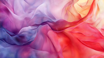 Aufkleber - Colorful chiffon fabric flowing smoothly in the wind