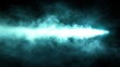 © haryeste - Glowing cyan light streaking across a dark background, surrounded by wispy smoke