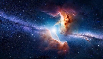 Wall Mural - realistic nebula surrounded by stars and cosmic dust in a deep space background