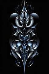 Aufkleber - Metallic abstract totem glowing in the dark with intricate details