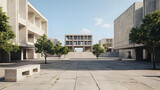 Concrete City Square Under Daylight