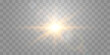 © Leonid - Vector transparent sunlight, special flash light effect. Glow light effect, bright sun or spotlight beams. Light png. Decor element isolated on transparent background