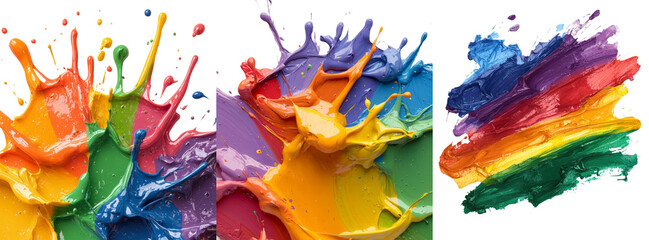 Poster - A white background isolates grunge brush strokes created with oil paint