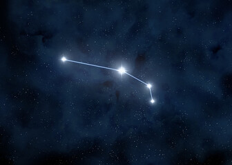 Wall Mural - aries constellation in the sky isolated. bright shining stars on a dark background. horoscope signs.