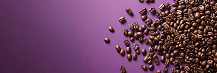 Wall Mural - coffee beans being roasted - with the beans in mid-air and motion blur emphasizing the process wide 