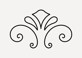 Wall Mural - elegant ornamental line design, hand drawn vector