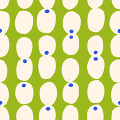Leinwandbilder - Seamless abstract pattern with organic doodle shapes. Endless texture design. Modern repeatable simple print for textile, fabric, wallpaper, wrapping paper. Stylish trendy flat vector illustration