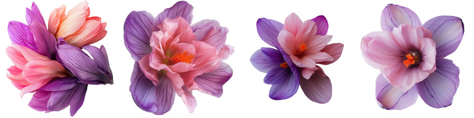 Aufkleber - On a transparent background, a single purple crocus is shown, having been generated using stock