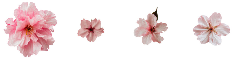 Fototapete - Isolated on a transparent background is a sakura flower image made by Generative Ai
