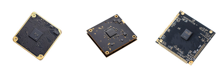 Aufkleber - On a transparent background, a microchip is depicted in isolation, generated by Generative Ai