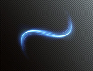 Aufkleber - Futuristic wavy neon trail with blurred motion lines and glowing energy effects. Abstract highway light stripes in red and blue, perfect for speed, technology, or modern vector design backgrounds