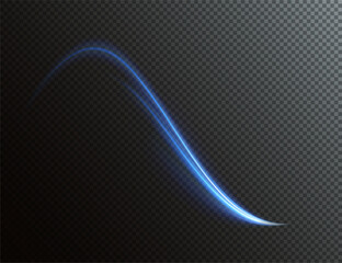 Aufkleber - Futuristic wavy neon trail with blurred motion lines and glowing energy effects. Abstract highway light stripes in red and blue, perfect for speed, technology, or modern vector design backgrounds