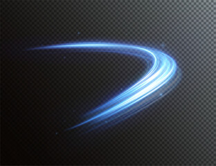 Poster - Modern abstract vector background with glowing neon lines, sparkles, and flare effects. Blue and black stylish design with shimmer, glistering light, and energy motion trail for dynamic banners