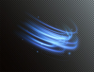 Aufkleber - Futuristic wavy neon trail with blurred motion lines and glowing energy effects. Abstract highway light stripes in red and blue, perfect for speed, technology, or modern vector design backgrounds