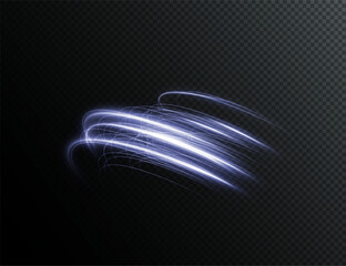 Aufkleber - glowing blue neon wave effect featuring twirling energy streaks, sparkling particles, and futuristic radiance. Perfect for storm visuals, vortex designs, and abstract backgrounds. Vector illustration