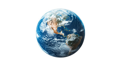 planet earth rotating showing north and south america on transparent background