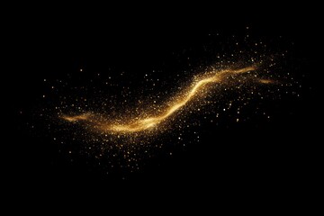 Wall Mural - golden sparkles on black background